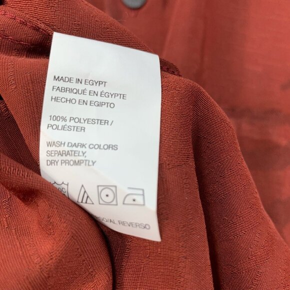 Van Heusen Button Down Shirt Mens Size XL Burgundy Leaves Patern Short Sleeve - Picture 4 of 7